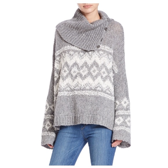Free People Sweaters - Free people fair isle button up turtleneck sweater
